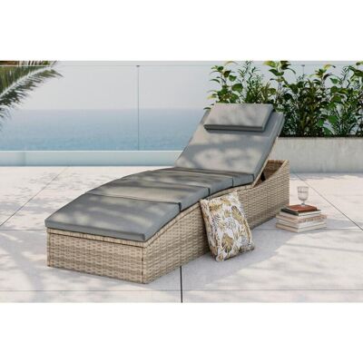 Ambia Garden Gartenliege , Grau , Metall, Kunststoff, Textil , Füllung: Polyester,Polyester , 190x80x60 cm , Rückenlehne verstellbar , Gartenmöbel, Gartenliegen, Sonnenliegen Ambia Garden Gartenliege , Grau , Metall, Kunststoff, Textil , Füllung: Polyester,Polyester , 190x80x60 cm , Rückenlehne verstellbar , Gartenmöbel, Gartenliegen, Sonnenliegen