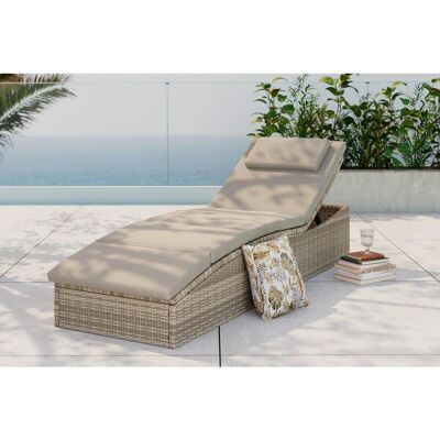 Ambia Garden Gartenliege , Beige , Metall, Kunststoff, Textil , Füllung: Polyester , 190x80x60 cm , Rückenlehne verstellbar , Gartenmöbel, Gartenliegen, Sonnenliegen Ambia Garden Gartenliege , Beige , Metall, Kunststoff, Textil , Füllung: Polyester , 190x80x60 cm , Rückenlehne verstellbar , Gartenmöbel, Gartenliegen, Sonnenliegen
