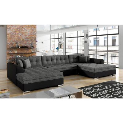 P & B Wohnlandschaft , Schwarz, Dunkelgrau , Kunststoff , 359x165 cm , Made in EU , Liegefunktion , Wohnzimmer, Sofas & Couches, Wohnlandschaften P & B Wohnlandschaft , Schwarz, Dunkelgrau , Kunststoff , 359x165 cm , Made in EU , Liegefunktion , Wohnzimmer, Sofas & Couches, Wohnlandschaften