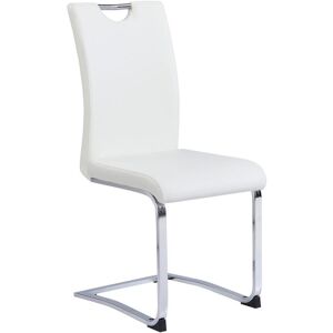 Carryhome Schwingstuhl , Weiss, Chromfarben , Metall, Textil , Flachrohr , 42x97x55 cm , Esszimmer, Stühle, Schwingstühle Carryhome Schwingstuhl , Weiss, Chromfarben , Metall, Textil , Flachrohr , 42x97x55 cm , Esszimmer, Stühle, Schwingstühle