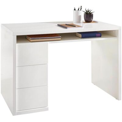 COMPOSAD Weißer Schreibtisch mit 3 Schubladen - Büro- und Schlafzimmermöbel COMPOSAD Weißer Schreibtisch mit 3 Schubladen - Büro- und Schlafzimmermöbel