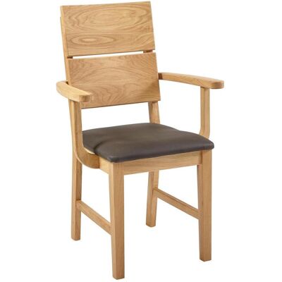 Linea Natura Armlehnstuhl , Dunkelbraun , Holz, Textil , Wildeiche , massiv , eckig , 59.5x95x58 cm , Esszimmer, Stühle, Holzstühle Linea Natura Armlehnstuhl , Dunkelbraun , Holz, Textil , Wildeiche , massiv , eckig , 59.5x95x58 cm , Esszimmer, Stühle, Holzstühle