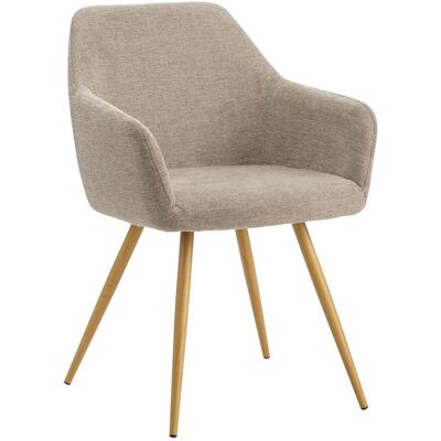 Mid.you Armlehnstuhl , Beige , Metall, Textil , konisch , 56x81.5x63 cm , Esszimmer, Stühle, Polsterstühle Mid.you Armlehnstuhl , Beige , Metall, Textil , konisch , 56x81.5x63 cm , Esszimmer, Stühle, Polsterstühle