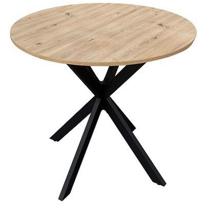 Mid.you Esstisch , Schwarz, Eichefarben , Metall, Holzwerkstoff , rund , Flachrohr , 80x75x80 cm , Bsci , Esszimmer, Esstische, Esstische Mid.you Esstisch , Schwarz, Eichefarben , Metall, Holzwerkstoff , rund , Flachrohr , 80x75x80 cm , Bsci , Esszimmer, Esstische, Esstische