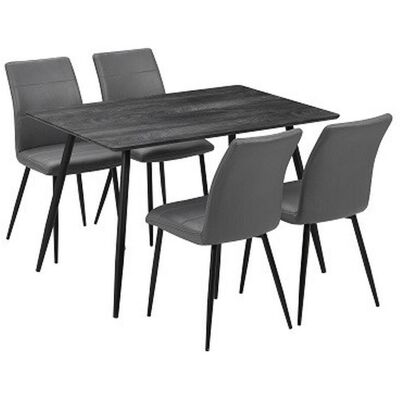 Mid.you Tischgruppe , Grau, Schwarz , Metall, Textil , rechteckig , konisch , Esszimmer, Bänke, Tisch- & Eckbankgruppen Mid.you Tischgruppe , Grau, Schwarz , Metall, Textil , rechteckig , konisch , Esszimmer, Bänke, Tisch- & Eckbankgruppen