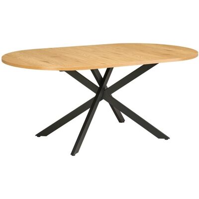 Mid.you Esstisch , Schwarz, Eichefarben , Metall, Holzwerkstoff , oval , Flachrohr , 100x75x180 cm , Esszimmer, Esstische, Esstische Mid.you Esstisch , Schwarz, Eichefarben , Metall, Holzwerkstoff , oval , Flachrohr , 100x75x180 cm , Esszimmer, Esstische, Esstische