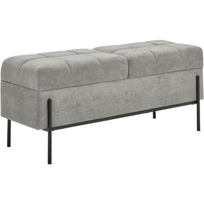 Xora Hockerbank , Grau, Schwarz , Metall, Textil, Holzwerkstoff , 121x47x41 cm , Truhe im Sitz , Esszimmer, Bänke, Sitzbänke Xora Hockerbank , Grau, Schwarz , Metall, Textil, Holzwerkstoff , 121x47x41 cm , Truhe im Sitz , Esszimmer, Bänke, Sitzbänke