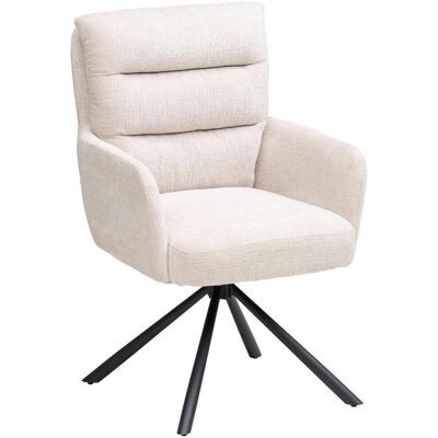 Mid.you Armlehnstuhl , Schwarz, Beige , Metall, Textil , Rundrohr , 57x95x65 cm , Sitzfläche 180° drehbar , Esszimmer, Stühle, Polsterstühle Mid.you Armlehnstuhl , Schwarz, Beige , Metall, Textil , Rundrohr , 57x95x65 cm , Sitzfläche 180° drehbar , Esszimmer, Stühle, Polsterstühle