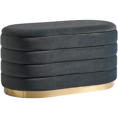 Mid.you Hocker , Dunkelgrau , Metall, Textil, Holzwerkstoff , oval , 80x42x42 cm , Stauraum , Wohnzimmer, Sessel, Hocker, Sitzhocker Mid.you Hocker , Dunkelgrau , Metall, Textil, Holzwerkstoff , oval , 80x42x42 cm , Stauraum , Wohnzimmer, Sessel, Hocker, Sitzhocker