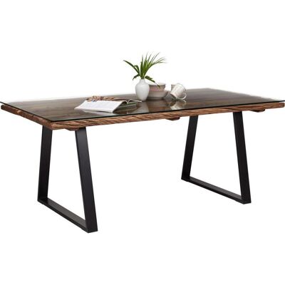 Ambia Home Esstisch , Naturfarben, Schwarz , Holz, Metall, Glas , Recyclingholz , massiv , rechteckig , U-Form , 95x76x190 cm , Esszimmer, Esstische, Holztische, Massivholztische Ambia Home Esstisch , Naturfarben, Schwarz , Holz, Metall, Glas , Recyclingholz , massiv , rechteckig , U-Form , 95x76x190 cm , Esszimmer, Esstische, Holztische, Massivholztische