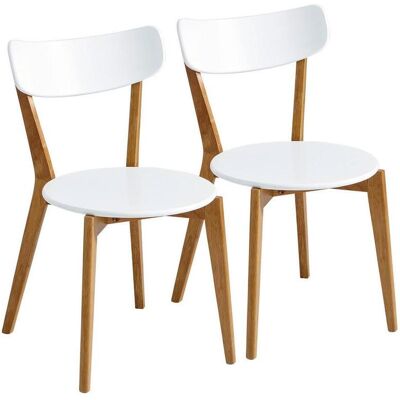 Livetastic Stuhl-Set , Naturfarben, Weiss , Holz , Kautschukholz , massiv , eckig , 46x78x55.5 cm , abwischbar , Esszimmer, Stühle, Esszimmerstühle Livetastic Stuhl-Set , Naturfarben, Weiss , Holz , Kautschukholz , massiv , eckig , 46x78x55.5 cm , abwischbar , Esszimmer, Stühle, Esszimmerstühle
