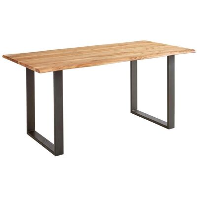 P & B Esstisch , Schwarz, Akaziefarben , Holz, Metall , Akazie , vollmassiv , Holz , rechteckig , U-Form , 80x76x140 cm , Esszimmer, Esstische, Esstische P & B Esstisch , Schwarz, Akaziefarben , Holz, Metall , Akazie , vollmassiv , Holz , rechteckig , U-Form , 80x76x140 cm , Esszimmer, Esstische, Esstische