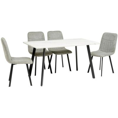 Livetastic Tischgruppe , Weiss, Hellgrau , Metall, Textil, Holzwerkstoff , eckig , 140x46x75 cm , Esszimmer, Bänke, Tisch- & Eckbankgruppen Livetastic Tischgruppe , Weiss, Hellgrau , Metall, Textil, Holzwerkstoff , eckig , 140x46x75 cm , Esszimmer, Bänke, Tisch- & Eckbankgruppen