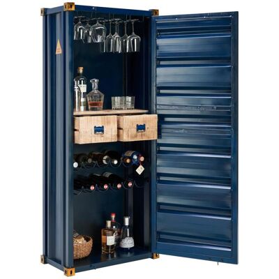Ambia Home Barschrank , Blau, Goldfarben , Holz, Metall, Holzwerkstoff , Mangoholz,Mangoholz , Hartholz,Hartholz , Vintage , 1 Fächer , 2 Schublade(n) Schubladen , 73x176x41 cm , stehend, handgemacht , Esszimmer, Barmöbel, Barschränke &Theken Ambia Home Barschrank , Blau, Goldfarben , Holz, Metall, Holzwerkstoff , Mangoholz,Mangoholz , Hartholz,Hartholz , Vintage , 1 Fächer , 2 Schublade(n) Schubladen , 73x176x41 cm , stehend, handgemacht , Esszimmer, Barmöbel, Barschränke &Theken