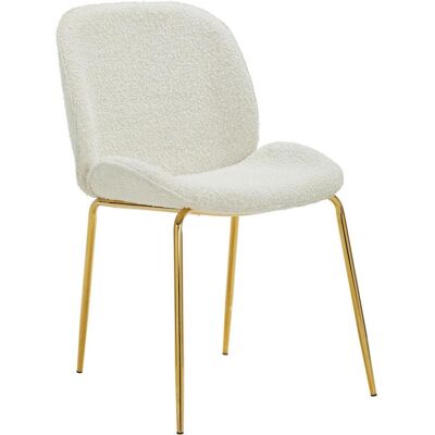 P & B Stuhl , Weiss, Goldfarben , Holz, Metall, Textil , Pappel , Sperrholz , Rundrohr , 46x86x60 cm , Esszimmer, Stühle, Esszimmerstühle P & B Stuhl , Weiss, Goldfarben , Holz, Metall, Textil , Pappel , Sperrholz , Rundrohr , 46x86x60 cm , Esszimmer, Stühle, Esszimmerstühle