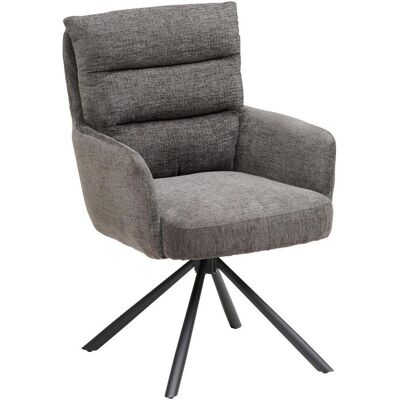 Mid.you Armlehnstuhl , Grau, Schwarz , Metall, Textil , Rundrohr , 57x95x65 cm , Sitzfläche 180° drehbar , Esszimmer, Stühle, Polsterstühle Mid.you Armlehnstuhl , Grau, Schwarz , Metall, Textil , Rundrohr , 57x95x65 cm , Sitzfläche 180° drehbar , Esszimmer, Stühle, Polsterstühle