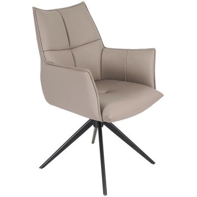 Novel Armlehnstuhl , Schwarz, Taupe , Metall, Leder , Echtleder , Rindleder , Drehkreuz , 62x91x62 cm , Lederauswahl, Sitzfläche 360° drehbar , Esszimmer, Stühle, Lederstühle Novel Armlehnstuhl , Schwarz, Taupe , Metall, Leder , Echtleder , Rindleder , Drehkreuz , 62x91x62 cm , Lederauswahl, Sitzfläche 360° drehbar , Esszimmer, Stühle, Lederstühle