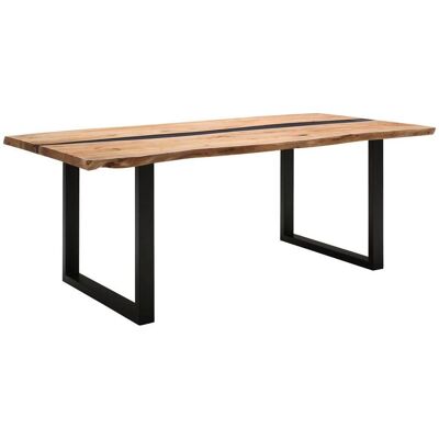 Linea Natura Esstisch , Akaziefarben , Holz, Metall , Akazie , vollmassiv , rechteckig , U-Form , 100x76x220 cm , Esszimmer, Esstische, Esstische Linea Natura Esstisch , Akaziefarben , Holz, Metall , Akazie , vollmassiv , rechteckig , U-Form , 100x76x220 cm , Esszimmer, Esstische, Esstische
