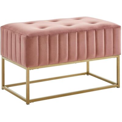 Xora Hockerbank , Goldfarben, Altrosa , Metall, Textil , 72x41x46 cm , Stoffauswahl , Esszimmer, Bänke, Sitzbänke Xora Hockerbank , Goldfarben, Altrosa , Metall, Textil , 72x41x46 cm , Stoffauswahl , Esszimmer, Bänke, Sitzbänke