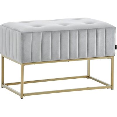Xora Hockerbank , Grau, Goldfarben , Metall, Textil , 72x41x46 cm , Stoffauswahl , Xora Hockerbank , Grau, Goldfarben , Metall, Textil , 72x41x46 cm , Stoffauswahl ,