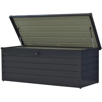 Ambia Garden Kissenbox , Anthrazit , Metall , 165x63x71 cm , ISO 9001, Bsci , luftdichter Verschluss, Deckel, regenabweisend, lichtecht, rostfrei, UV-beständig, umweltfreundlich, absperrbar, wartungsfrei, regenwasserdicht, Gasdruckfeder , Gartenzubehör, G Ambia Garden Kissenbox , Anthrazit , Metall , 165x63x71 cm , ISO 9001, Bsci , luftdichter Verschluss, Deckel, regenabweisend, lichtecht, rostfrei, UV-beständig, umweltfreundlich, absperrbar, wartungsfrei, regenwasserdicht, Gasdruckfeder , Gartenzubehör, G
