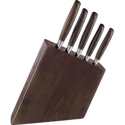 Homeware Profession. Messerblock , Eschefarben, Edelstahlfarben , Holz, Metall , 6-teilig , Esche , massiv , Lfgb , wasserabweisendes Pakkaholz , Küchenmesser, Messerblöcke Homeware Profession. Messerblock , Eschefarben, Edelstahlfarben , Holz, Metall , 6-teilig , Esche , massiv , Lfgb , wasserabweisendes Pakkaholz , Küchenmesser, Messerblöcke