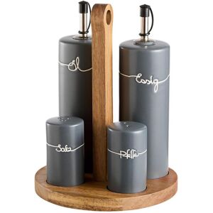 Homeware Profession. Menage-Set , Grau , Holz, Metall, Kunststoff, Keramik , 5-teilig , Akazie , vollmassiv , Lfgb , Geschirr, Tischkultur & Serviergeschirr, Essig- & Ölspender Homeware Profession. Menage-Set , Grau , Holz, Metall, Kunststoff, Keramik , 5-teilig , Akazie , vollmassiv , Lfgb , Geschirr, Tischkultur & Serviergeschirr, Essig- & Ölspender
