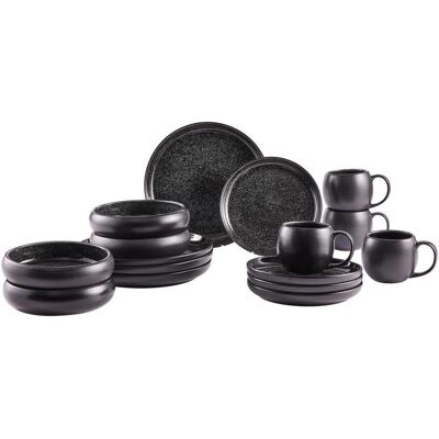 Novel Kombiservice , Schwarz , Keramik , 16-teilig , Farbverlauf , 470 ml , Lfgb, Handmade Quality , lebensmittelecht , Geschirr, Geschirr-Sets, Kombiservice Novel Kombiservice , Schwarz , Keramik , 16-teilig , Farbverlauf , 470 ml , Lfgb, Handmade Quality , lebensmittelecht , Geschirr, Geschirr-Sets, Kombiservice