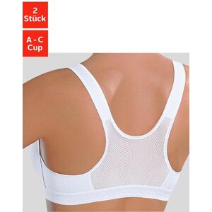 Sport-BH PETITE FLEUR, Damen, Gr. 70, Cup C, weiss (2xweiß), Jersey, Obermaterial: 75% Baumwolle, 15% Elasthan, 10% Polyester, BHs Sport-BH, ohne Bügel für Yoga Sport-BH PETITE FLEUR, Damen, Gr. 70, Cup C, weiss (2xweiß), Jersey, Obermaterial: 75% Baumwolle, 15% Elasthan, 10% Polyester, BHs Sport-BH, ohne Bügel für Yoga
