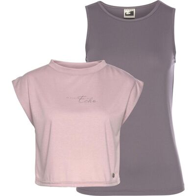 Yoga & Relax Shirt OCEAN SPORTSWEAR "Soulwear - 2-tlg. Yoga Shirt & Top", Damen, Gr. 36, rose, mauve, Obermaterial: 92% Polyester, 8% Elasthan. Oberes Obermaterial: 65% Polyester, 35% Viskose, figurbetont, Rundhals, Shirts Yoga & Relax Shirt, Kurzarm, spo Yoga & Relax Shirt OCEAN SPORTSWEAR "Soulwear - 2-tlg. Yoga Shirt & Top", Damen, Gr. 36, rose, mauve, Obermaterial: 92% Polyester, 8% Elasthan. Oberes Obermaterial: 65% Polyester, 35% Viskose, figurbetont, Rundhals, Shirts Yoga & Relax Shirt, Kurzarm, spo