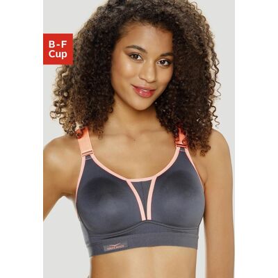 Sport-BH VENICE BEACH, Damen, Gr. 85, Cup D, orange (anthrazit, koralle), Microtouch, Obermaterial: 90% Polyester (COOLMAX), 10% Elasthan (LYCRA), BHs Sport-BH, ohne Bügel aus COOLMAX-Material Sport-BH VENICE BEACH, Damen, Gr. 85, Cup D, orange (anthrazit, koralle), Microtouch, Obermaterial: 90% Polyester (COOLMAX), 10% Elasthan (LYCRA), BHs Sport-BH, ohne Bügel aus COOLMAX-Material
