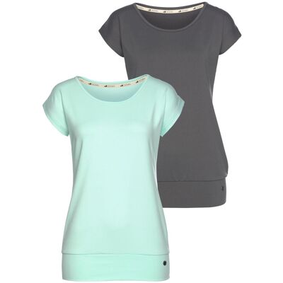 Yoga & Relax Shirt OCEAN SPORTSWEAR "Soulwear - Essentials Yoga Shirts", Damen, Gr. 48, grün (mint, anthrazit), Single Jersey, Obermaterial: 92% Polyester, 8% Elasthan, figurbetont hüftbedeckend, Rundhals, Shirts Yoga & Relax Shirt, leicht überschnittene Yoga & Relax Shirt OCEAN SPORTSWEAR "Soulwear - Essentials Yoga Shirts", Damen, Gr. 48, grün (mint, anthrazit), Single Jersey, Obermaterial: 92% Polyester, 8% Elasthan, figurbetont hüftbedeckend, Rundhals, Shirts Yoga & Relax Shirt, leicht überschnittene