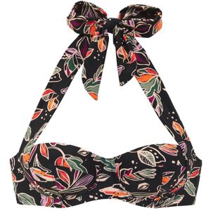 Bügel-Bandeau-Bikini-Top BUFFALO "Whoopi", Damen, Gr. 44, Cup C, schwarz bedruckt, Recycling-Polyamid, bedruckt, Bikini-Oberteile Bügel-Bandeau-Bikini-Top, mit modernem Blätterdruck Bügel-Bandeau-Bikini-Top BUFFALO "Whoopi", Damen, Gr. 44, Cup C, schwarz bedruckt, Recycling-Polyamid, bedruckt, Bikini-Oberteile Bügel-Bandeau-Bikini-Top, mit modernem Blätterdruck