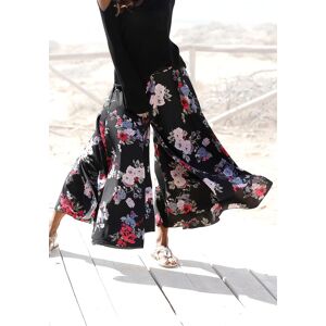 Hosenrock LASCANA, Damen, Gr. 38, schwarz (schwarz, bedruckt), Web, Obermaterial: 100% Polyester, bedruckt, figurumspielend lang, Röcke Hosenrock, mit Blumenprint, Culotte, extraweites Bein, luftige Sommerhose Hosenrock LASCANA, Damen, Gr. 38, schwarz (schwarz, bedruckt), Web, Obermaterial: 100% Polyester, bedruckt, figurumspielend lang, Röcke Hosenrock, mit Blumenprint, Culotte, extraweites Bein, luftige Sommerhose