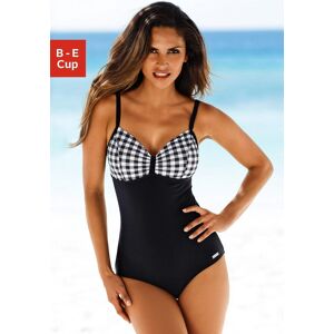 Badeanzug LASCANA, Damen, Gr. 52, Cup C, schwarz-weiss (schwarz, weiß), Polyamid, kariert, Badeanzüge Badeanzug, mit schwarz-weissen Kontrastdetails und Shaping-Effekt Badeanzug LASCANA, Damen, Gr. 52, Cup C, schwarz-weiss (schwarz, weiß), Polyamid, kariert, Badeanzüge Badeanzug, mit schwarz-weissen Kontrastdetails und Shaping-Effekt