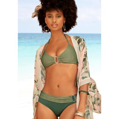 Triangel-Bikini JETTE, Damen, Gr. 36, Cup A/B, grün (oliv), Polyamid, Glitzerfäden, Bikini-Sets Triangel-Bikini, mit edlen Zierringen Triangel-Bikini JETTE, Damen, Gr. 36, Cup A/B, grün (oliv), Polyamid, Glitzerfäden, Bikini-Sets Triangel-Bikini, mit edlen Zierringen
