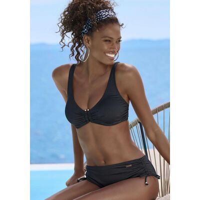 Bügel-Bikini-Top LASCANA "Italy", Damen, Gr. 40, Cup B, schwarz, Microfaser, unifarben, Bikini-Oberteile Bügel-Bikini-Top, mit goldfarbigen Accessoire Bügel-Bikini-Top LASCANA "Italy", Damen, Gr. 40, Cup B, schwarz, Microfaser, unifarben, Bikini-Oberteile Bügel-Bikini-Top, mit goldfarbigen Accessoire