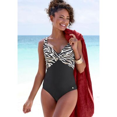 Badeanzug LASCANA "Debbie", Damen, Gr. 40, Cup B, schwarz-weiss (creme, schwarz), Recycling-Polyamid, bedruckt, Badeanzüge Badeanzug, mit abstraktem Animal-Print Badeanzug LASCANA "Debbie", Damen, Gr. 40, Cup B, schwarz-weiss (creme, schwarz), Recycling-Polyamid, bedruckt, Badeanzüge Badeanzug, mit abstraktem Animal-Print