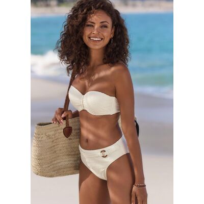 Bügel-Bandeau-Bikini-Top LASCANA "Fay", Damen, Gr. 42, Cup B, weiss (creme), Obermaterial: 94% Polyamid, 6% Elasthan. Futter: 90% Polyester, 10% Elasthan. Wattierung: 100% Polyester, Strukturmuster, Bikini-Oberteile Bügel-Bandeau-Bikini-Top, aus eleganter Bügel-Bandeau-Bikini-Top LASCANA "Fay", Damen, Gr. 42, Cup B, weiss (creme), Obermaterial: 94% Polyamid, 6% Elasthan. Futter: 90% Polyester, 10% Elasthan. Wattierung: 100% Polyester, Strukturmuster, Bikini-Oberteile Bügel-Bandeau-Bikini-Top, aus eleganter