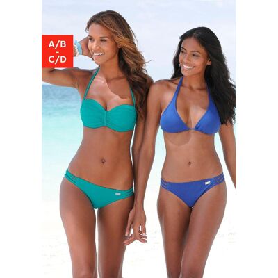 Triangel-Bikini-Top BUFFALO "Happy", Damen, Gr. 36, Cup A/B, blau, Microfaser, Polyamid, unifarben, Bikini-Oberteile Triangel-Bikini-Top, im schlichten Design Triangel-Bikini-Top BUFFALO "Happy", Damen, Gr. 36, Cup A/B, blau, Microfaser, Polyamid, unifarben, Bikini-Oberteile Triangel-Bikini-Top, im schlichten Design