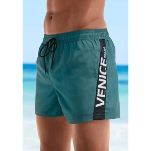 Badeshorts VENICE BEACH, Herren, Gr. S (46/48), N-Gr, grün, Microfaser, Recycling-Polyester, unifarben mit Farbeinsatz, Badehosen Badeshorts, mit grossem Markenschriftzug Badeshorts VENICE BEACH, Herren, Gr. S (46/48), N-Gr, grün, Microfaser, Recycling-Polyester, unifarben mit Farbeinsatz, Badehosen Badeshorts, mit grossem Markenschriftzug
