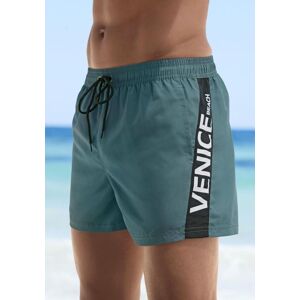Badeshorts VENICE BEACH, Herren, Gr. L (52), N-Gr, grün, Microfaser, Recycling-Polyester, unifarben mit Farbeinsatz, Badehosen Badeshorts, mit grossem Markenschriftzug Badeshorts VENICE BEACH, Herren, Gr. L (52), N-Gr, grün, Microfaser, Recycling-Polyester, unifarben mit Farbeinsatz, Badehosen Badeshorts, mit grossem Markenschriftzug