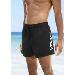 Badeshorts VENICE BEACH, Herren, Gr. S (46/48), N-Gr, schwarz, Microfaser, Recycling-Polyester, unifarben mit Farbeinsatz, Badehosen Badeshorts, mit grossem Markenschriftzug Badeshorts VENICE BEACH, Herren, Gr. S (46/48), N-Gr, schwarz, Microfaser, Recycling-Polyester, unifarben mit Farbeinsatz, Badehosen Badeshorts, mit grossem Markenschriftzug