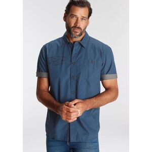 Kurzarmhemd MAN'S WORLD, Herren, Gr. 4XL (49/50), N-Gr, blau, Web, Obermaterial: 100% Baumwolle, unifarben, bequem, abgestepptes Bündchen kontrastfarben,krempelbar, Hemden Kurzarmhemd, mit kleinem Brustprint Kurzarmhemd MAN'S WORLD, Herren, Gr. 4XL (49/50), N-Gr, blau, Web, Obermaterial: 100% Baumwolle, unifarben, bequem, abgestepptes Bündchen kontrastfarben,krempelbar, Hemden Kurzarmhemd, mit kleinem Brustprint
