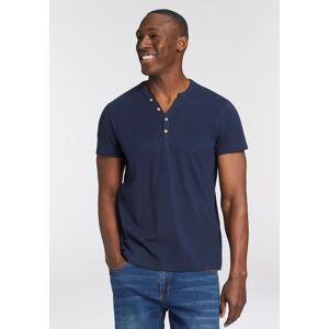 T-Shirt BRUNO BANANI, Herren, Gr. L (52/54), blau (marine), Single Jersey, Obermaterial: 100% Baumwolle, unifarben, schmal, gerader Abschluss, Shirts T-Shirt, Mit geknöpften V-Ausschnitt T-Shirt BRUNO BANANI, Herren, Gr. L (52/54), blau (marine), Single Jersey, Obermaterial: 100% Baumwolle, unifarben, schmal, gerader Abschluss, Shirts T-Shirt, Mit geknöpften V-Ausschnitt