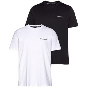 T-Shirt CHAMPION, Herren, Gr. M (48), schwarz-weiss (weiß, schwarz), Obermaterial: 100% Baumwolle, Basic hüftlang, Rundhals, Shirts T-Shirt T-Shirt CHAMPION, Herren, Gr. M (48), schwarz-weiss (weiß, schwarz), Obermaterial: 100% Baumwolle, Basic hüftlang, Rundhals, Shirts T-Shirt
