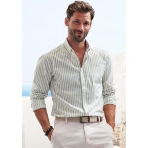 Langarmhemd JOHN DEVIN "Regular Fit", Herren, Gr. S (37/38), N-Gr, grün (hellgrün, gestreift), Web, Obermaterial: 100% Baumwolle, gestreift, regular fit normal, Rundhals, Manschette, Hemden Langarmhemd, Streifenhemd mit Button-down-Kragen, aus reiner Baum Langarmhemd JOHN DEVIN "Regular Fit", Herren, Gr. S (37/38), N-Gr, grün (hellgrün, gestreift), Web, Obermaterial: 100% Baumwolle, gestreift, regular fit normal, Rundhals, Manschette, Hemden Langarmhemd, Streifenhemd mit Button-down-Kragen, aus reiner Baum