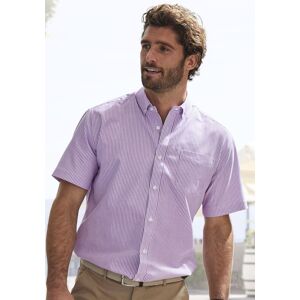 H.I.S. Kurzarmhemd H.I.S "Regular fit", Herren, Gr. M (39/40), N-Gr, lila (lila, weiß), Web, Obermaterial: 100% Baumwolle, gestreift, regular fit, Rundhals, abgesteppte Kante, Hemden Kurzarmhemd, Oxfordhemd kurzarm mit Button-down-Kragen aus reiner Baumwo H.I.S. Kurzarmhemd H.I.S "Regular fit", Herren, Gr. M (39/40), N-Gr, lila (lila, weiß), Web, Obermaterial: 100% Baumwolle, gestreift, regular fit, Rundhals, abgesteppte Kante, Hemden Kurzarmhemd, Oxfordhemd kurzarm mit Button-down-Kragen aus reiner Baumwo