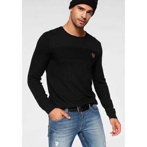 Rundhalspullover BRUNO BANANI, Herren, Gr. XXL (60/62), schwarz, Feinstrick, Obermaterial: 50% Baumwolle, 50% Polyacryl, unifarben, schmal, Rundhals, Bündchen, Pullover Rundhalspullover, in modischer Strickoptik Rundhalspullover BRUNO BANANI, Herren, Gr. XXL (60/62), schwarz, Feinstrick, Obermaterial: 50% Baumwolle, 50% Polyacryl, unifarben, schmal, Rundhals, Bündchen, Pullover Rundhalspullover, in modischer Strickoptik