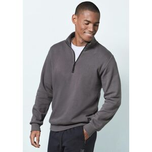 Sweatshirt JOHN DEVIN, Herren, Gr. L (52/54), grau (dunkelgrau), angeraute Sweatware, Obermaterial: 60% Baumwolle, 40% Polyester, unifarben, bequem normal, Rundhals, angesetztes Bündchen, Sweatshirts Sweatshirt, Troyer mit schwarzem Reissverschluss am Kra Sweatshirt JOHN DEVIN, Herren, Gr. L (52/54), grau (dunkelgrau), angeraute Sweatware, Obermaterial: 60% Baumwolle, 40% Polyester, unifarben, bequem normal, Rundhals, angesetztes Bündchen, Sweatshirts Sweatshirt, Troyer mit schwarzem Reissverschluss am Kra